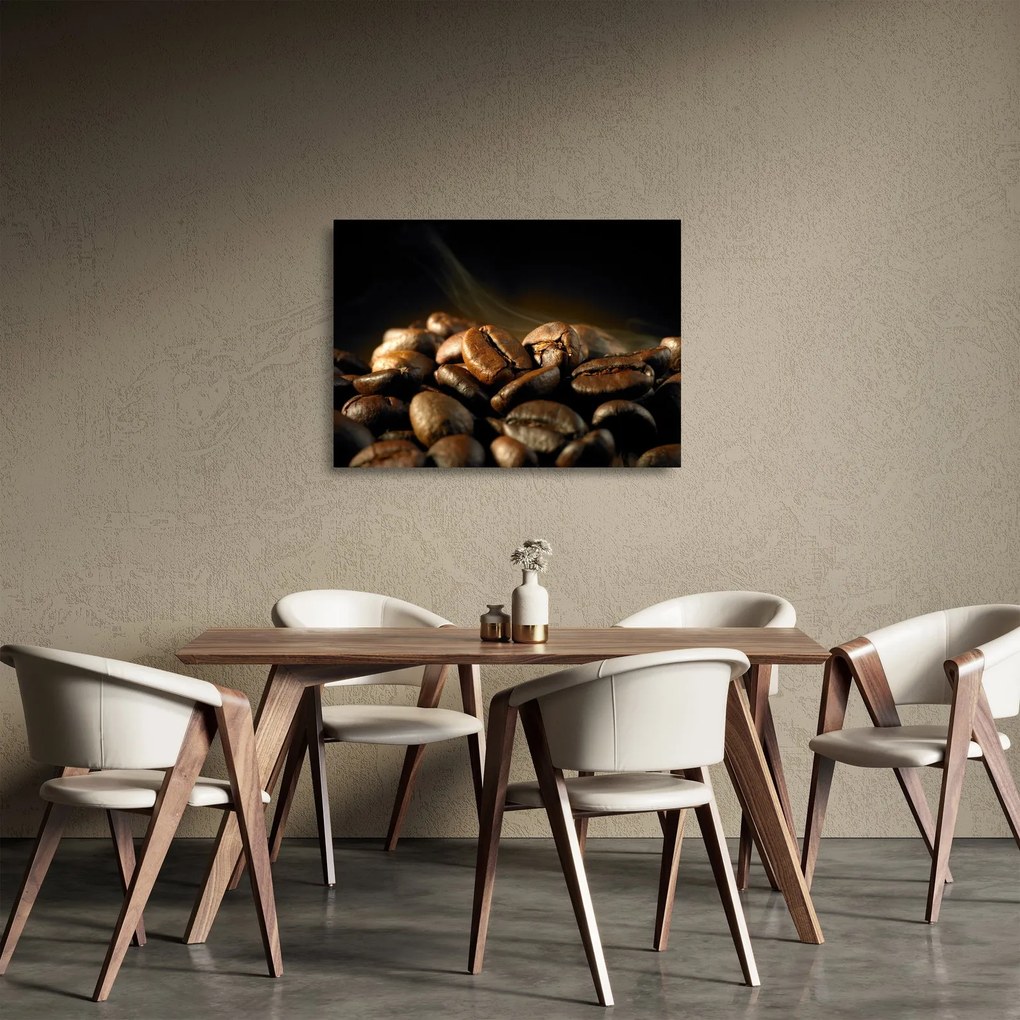 Tablou pe sticlă - Boabe de cafea (70x50 cm)