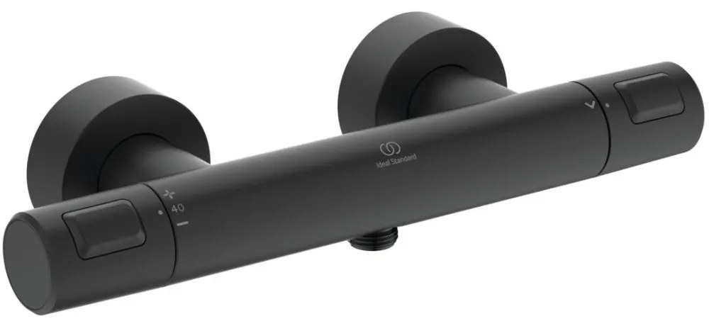 Baterie termostatata de dus T25, negru Negru mat