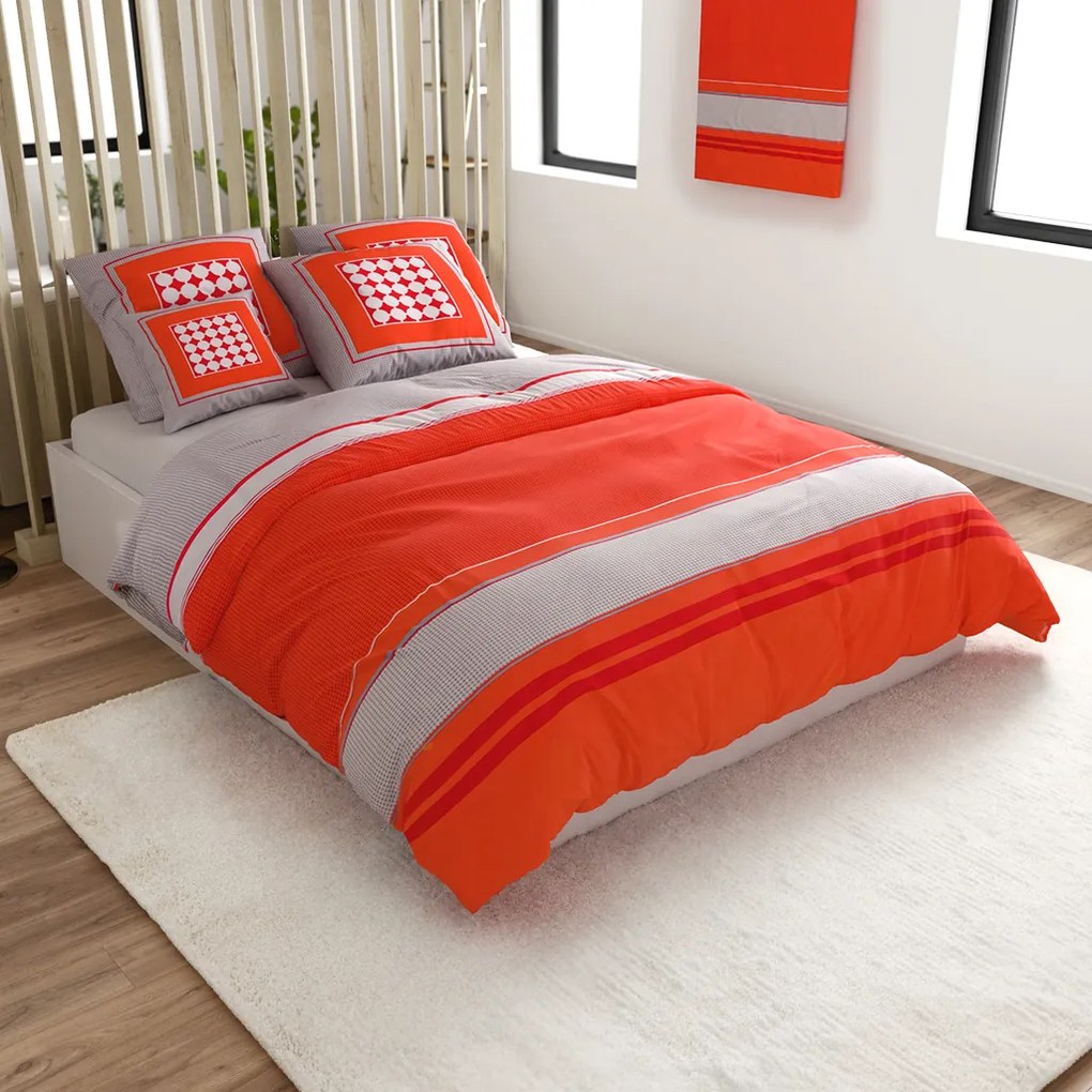 Lenjerie de pat din bumbac Renforce TABITA rosie Dimensiune lenjerie de pat: 2 buc 80 x 80 cm | 200 x 200 cm