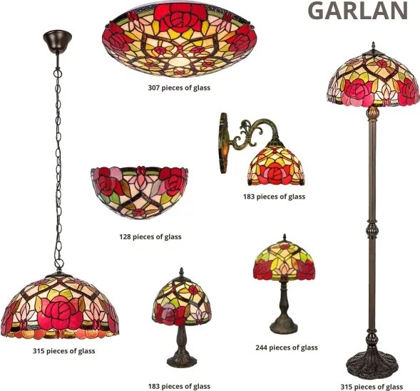 Brilagi - Lampă de perete Tiffany din vitralii GARLAN 1xE27/40W/230V