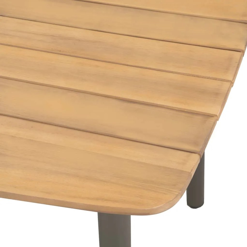 Set mobilier de exterior, 9 piese, lemn masiv acacia si otel