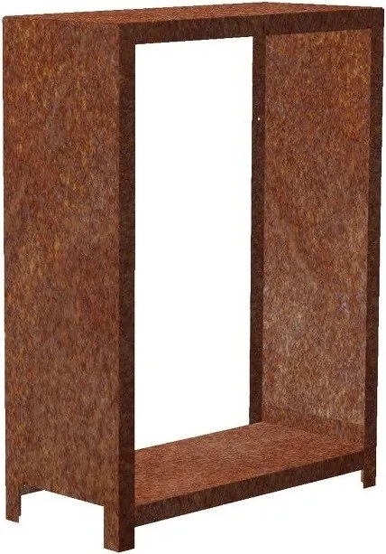 Magazie de lemne Stora pentru grădină 120 x 80 x 40 cm, corten CORGARDEN 1037