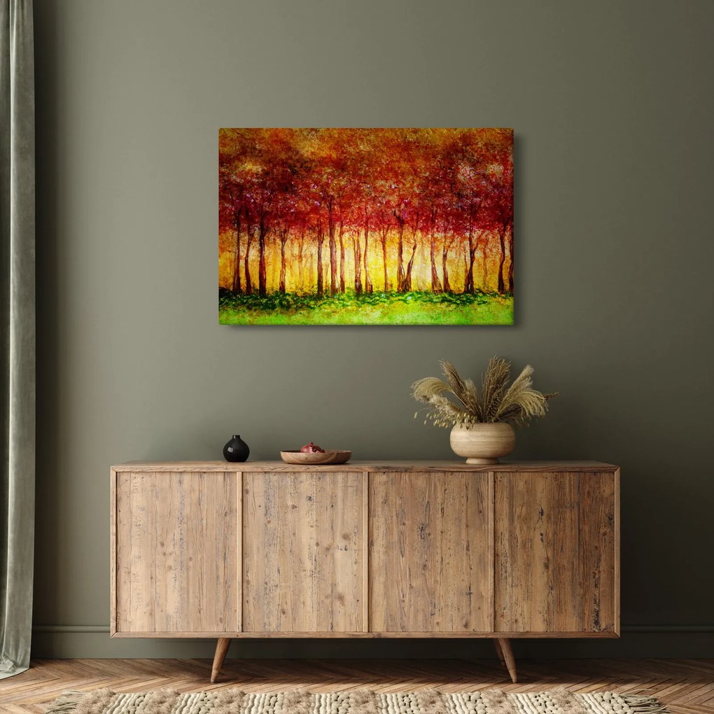 Tablou - Pictura pădurii cu frunziș (90x60 cm)
