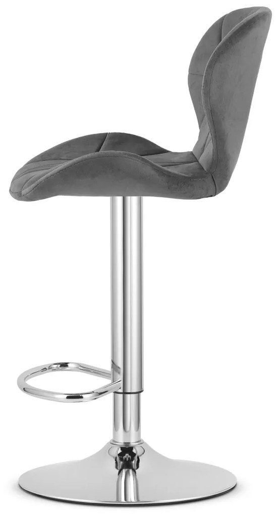 Scaun de bar WEST VELVET, gri