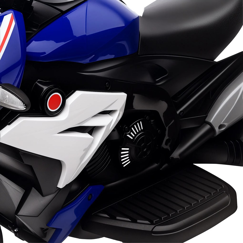 HOMCOM Motocicletă Electrică pentru Copii 3-5 Ani, Max. 25kg, cu Baterie 6V, Albastru | Aosom Romania