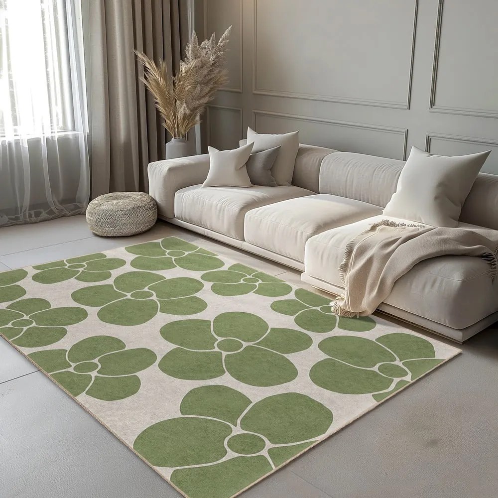 Covor tip traversă verde lavabil 80x200 cm Green Meadow – Mila Home