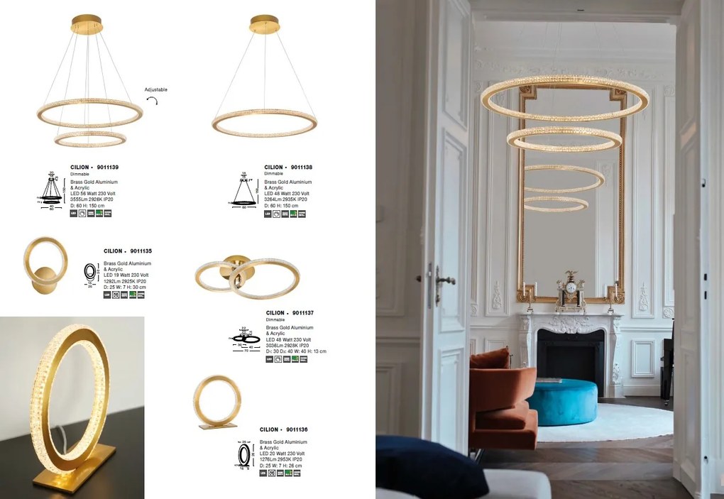 Lustra aplicata, Plafoniera LED dimabila design elegant CILION