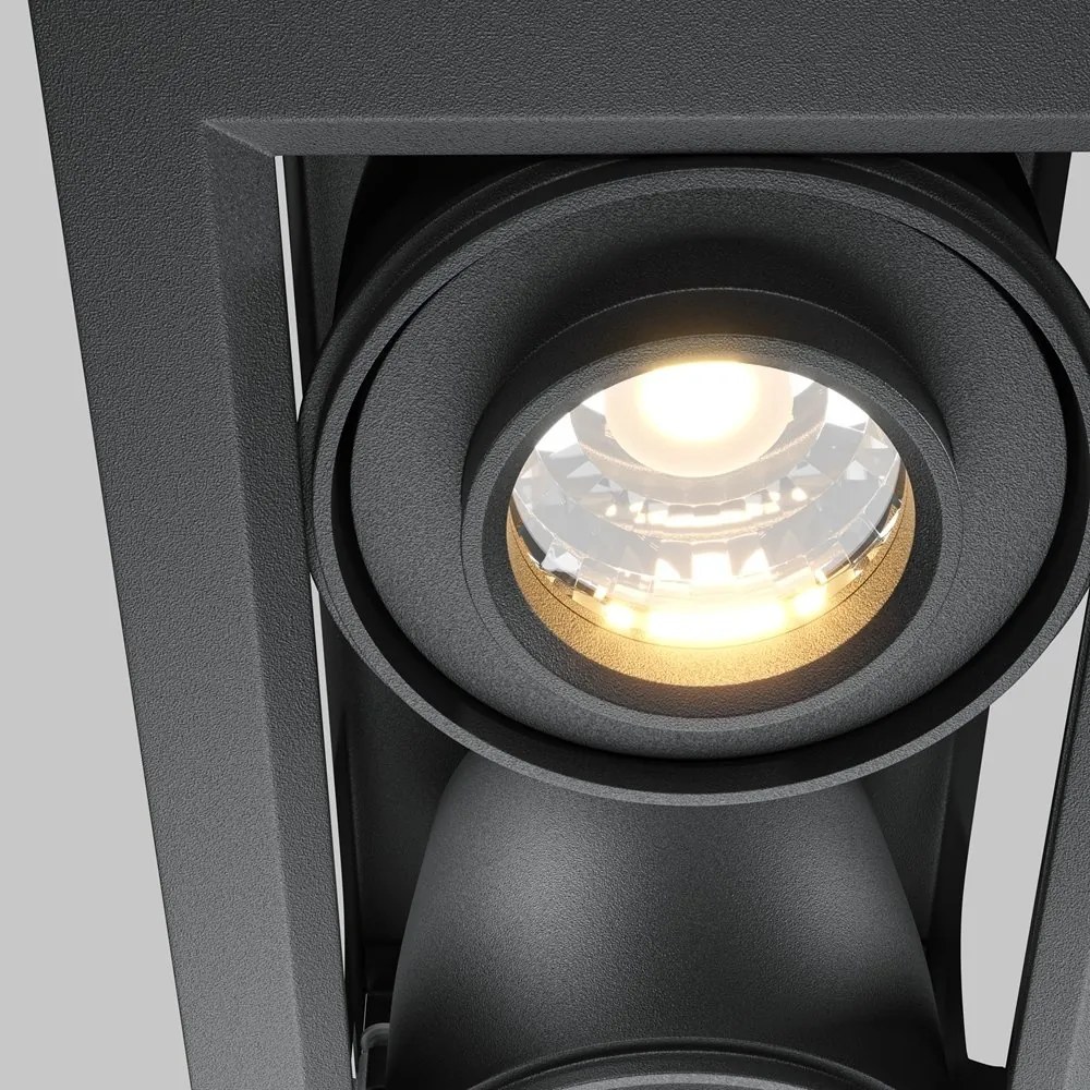 Corp incastrabil cu 2 spoturi LED directionabile Metal Modern negru
