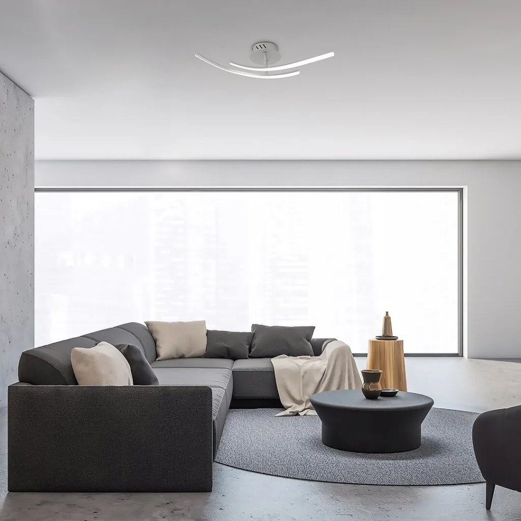 Plafoniera LED design modern Tatjana argintiu