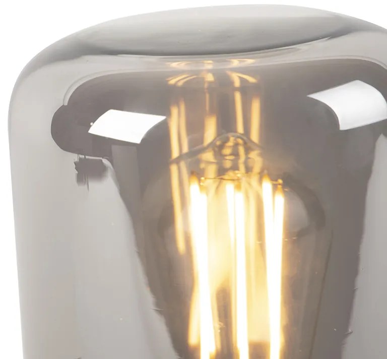 Lampă de masă de design neagră cu sticlă fumurie - Bliss Cute