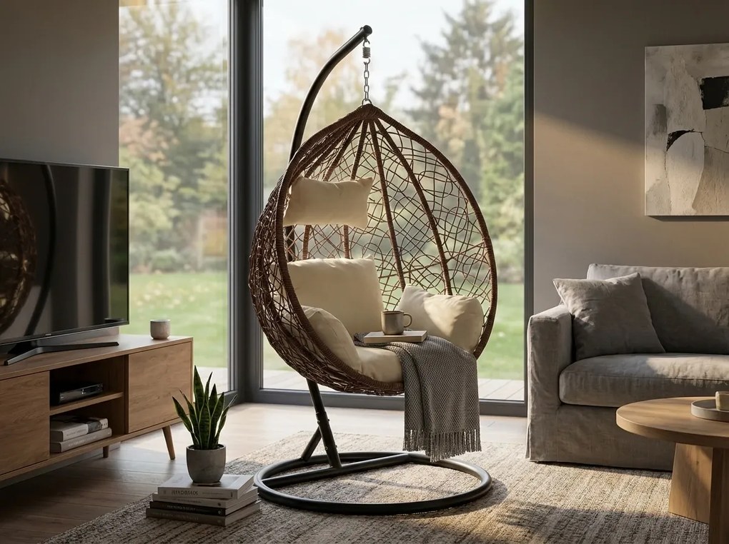 Scaun suspendat maro KOKON cu suport