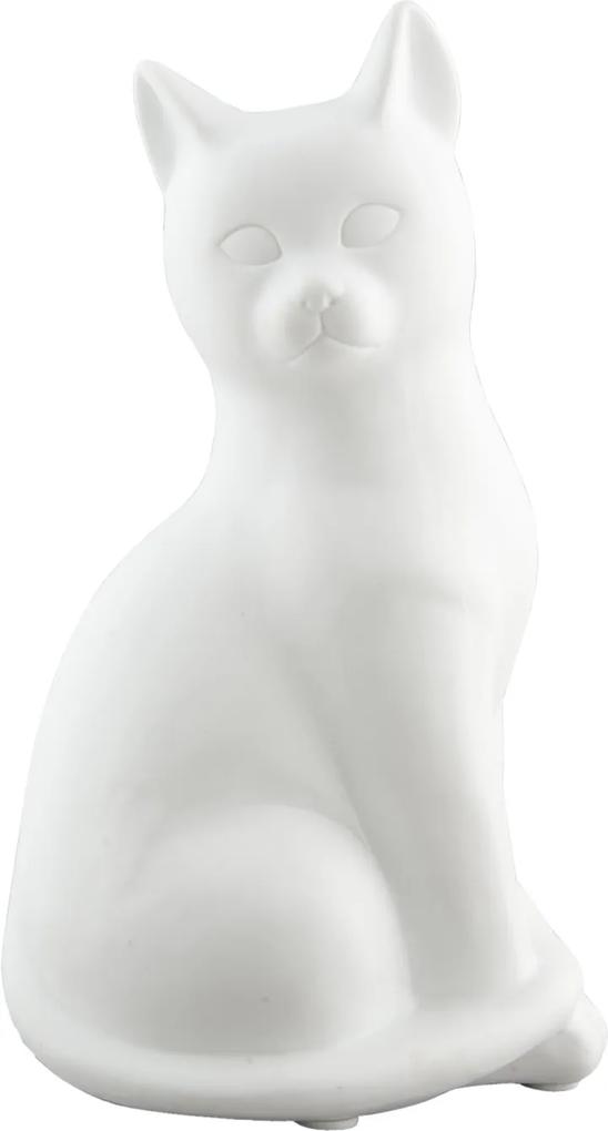 Veioza decorativa portelan alba model Pisica 15x12x27 cm E27