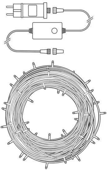 Nedis WIFILX02W100 - Șir LED Crăciun 100xLED, 8 funcții, 15m, IP65, Wi-Fi Tuya