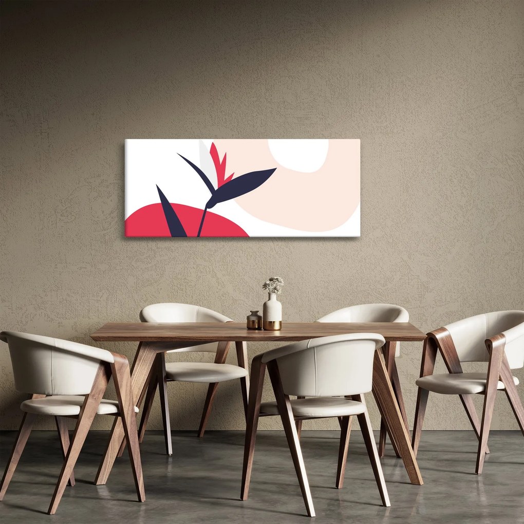 Tablou - Abstracție florală roz N⁰1 (120x50 cm)