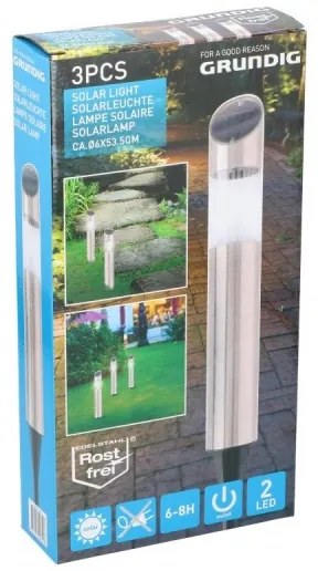 Grundig - Set 3x lampă solară LED 1,2V 600 mAh
