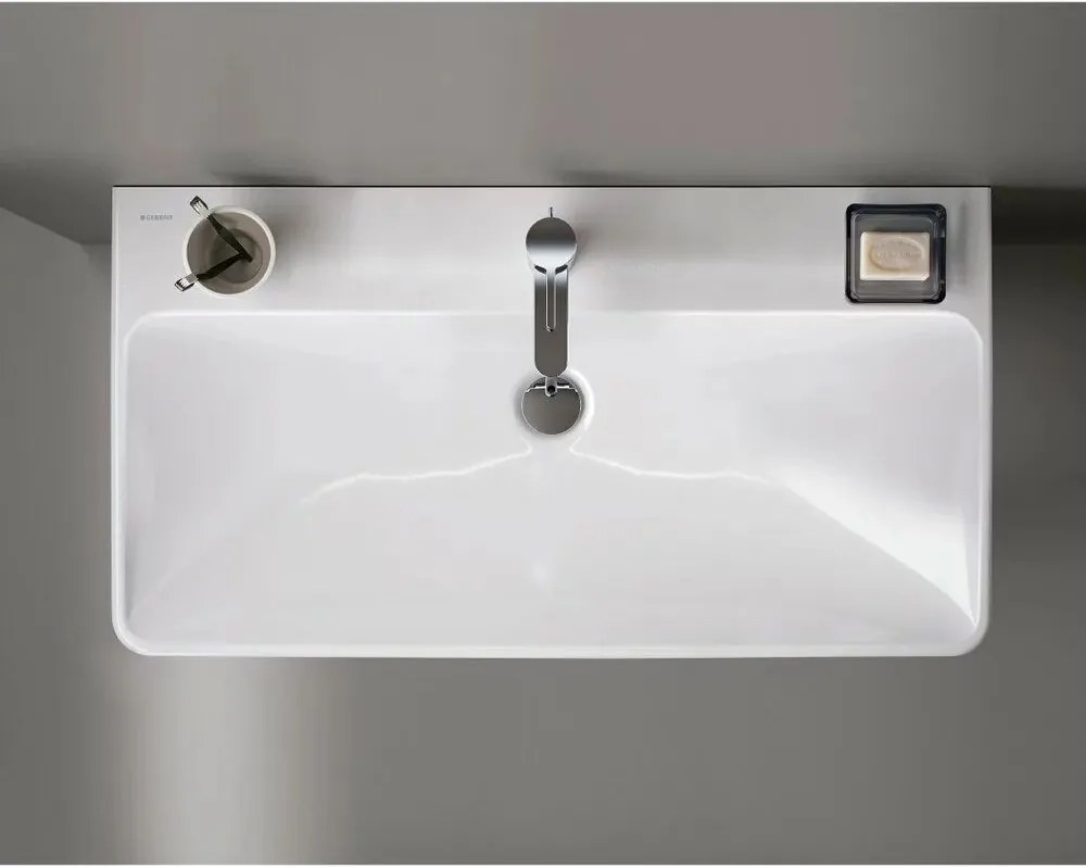 Lavoar pe mobilier Geberit Smyle Square 90 cm cu orificiu baterie