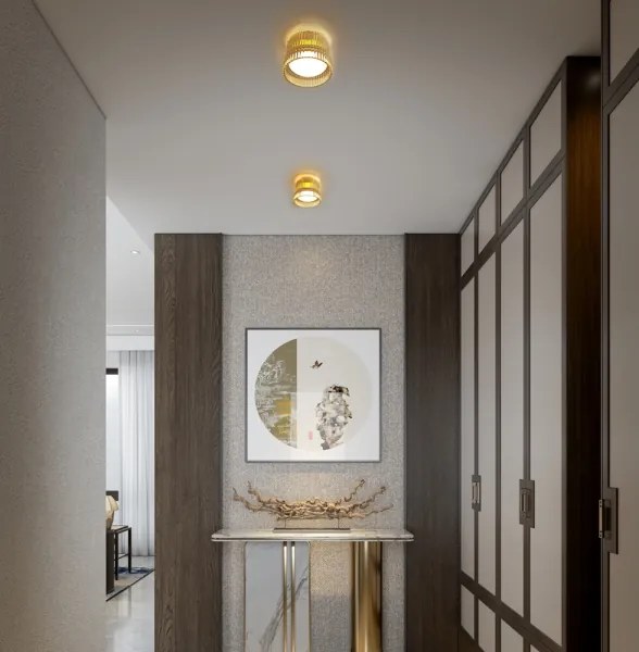 Plafonieră LED LUXE LED/12W/230V, diam. 14,8 cm, alamă