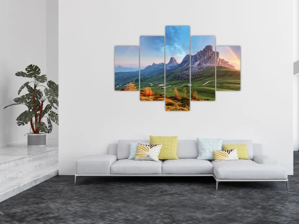 Tablou cu curcupeu deasupra stâncilor (150x105 cm)