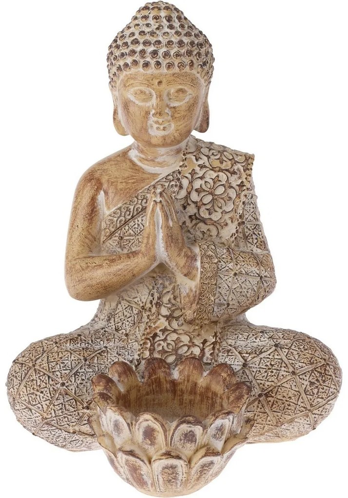 Decorație de grădină Buddha pentru lumânare deceai, 14 x 19 x 13 cm, nisip