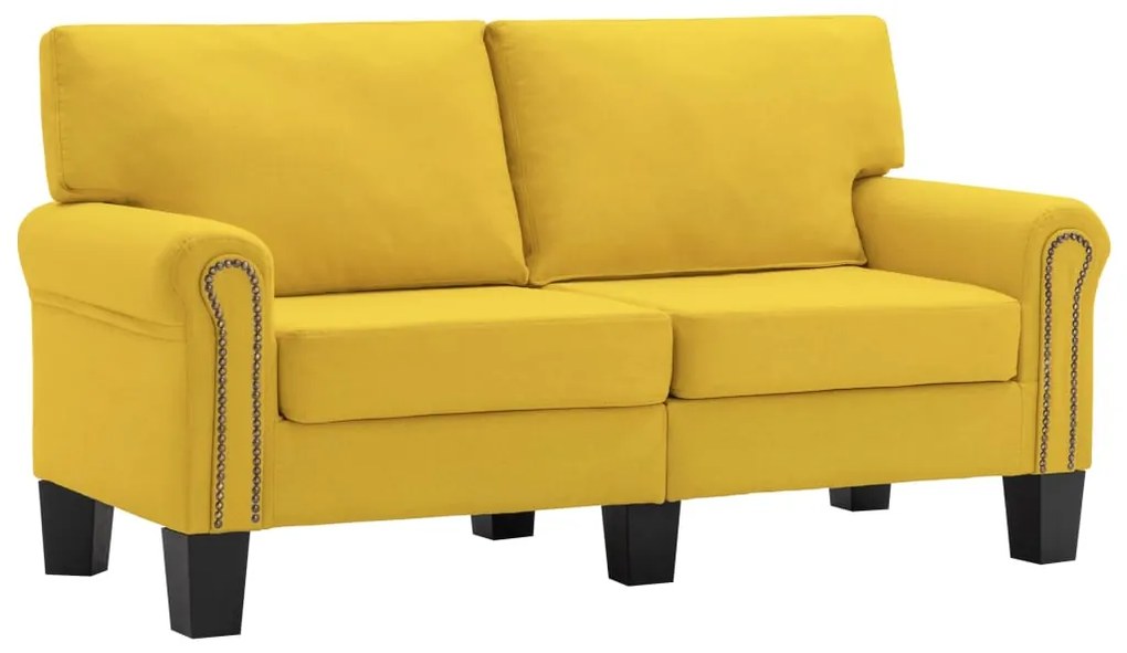 287157 vidaXL Canapea cu 2 locuri, galben, material textil