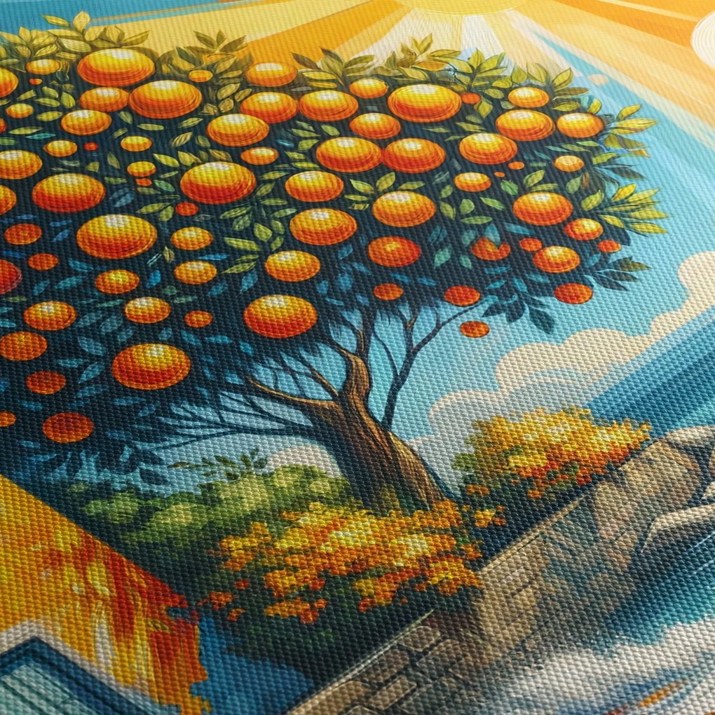 Tablou - Casă cu portocale I. (90x60 cm)