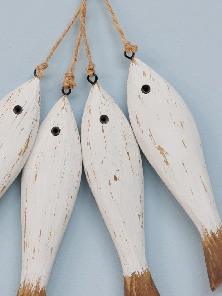 Decoratiune de perete in forma de peste din lemn de Paulownia