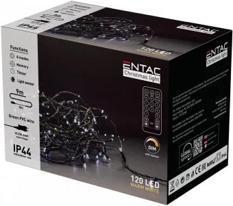 Instalatie exterior 120 LED alb cald 9m cu telecomandÄƒ IP44 Entac