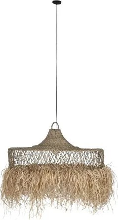 Lustră plafonieră din fibre naturale, 125×125×54 cm, „Palma"