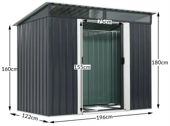 Deuba Casuta de gradina 196x122x180 cm - antracit