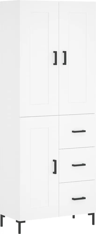 vidaXL Dulap înalt, alb, 69,5x34x180 cm, lemn compozit
