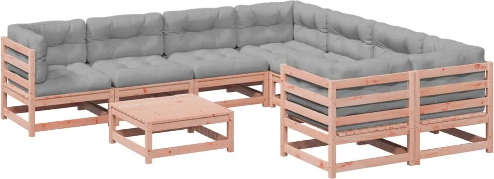 vidaXL Set canapele grădină cu perne, 9 piese, lemn masiv brad douglas