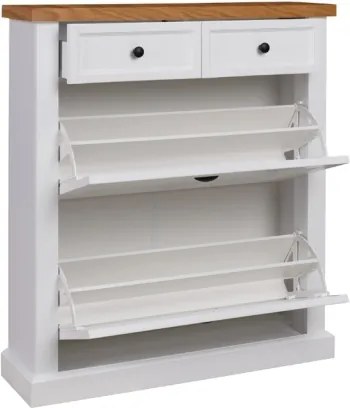 Pantofar GALINEO 01 – 97.5x27.5x110 cm – Alb / Stejar natural