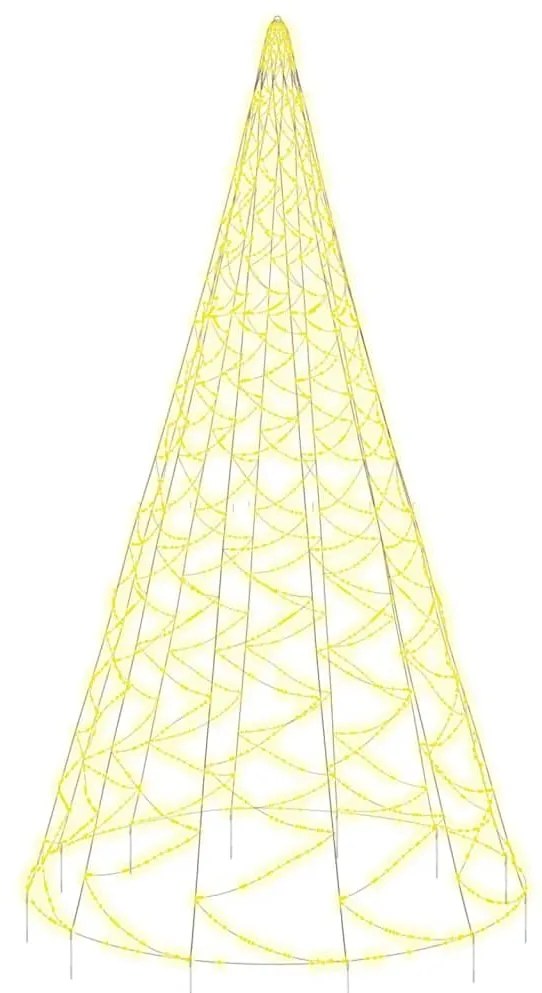 343542 vidaXL Brad de Crăciun pe catarg, 1400 LED-uri, alb cald, 500 cm