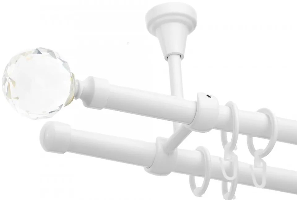 Galerie dubla tavan Kula crystal alb lucios 19mm/19mm (Alege marime: 140 cm)