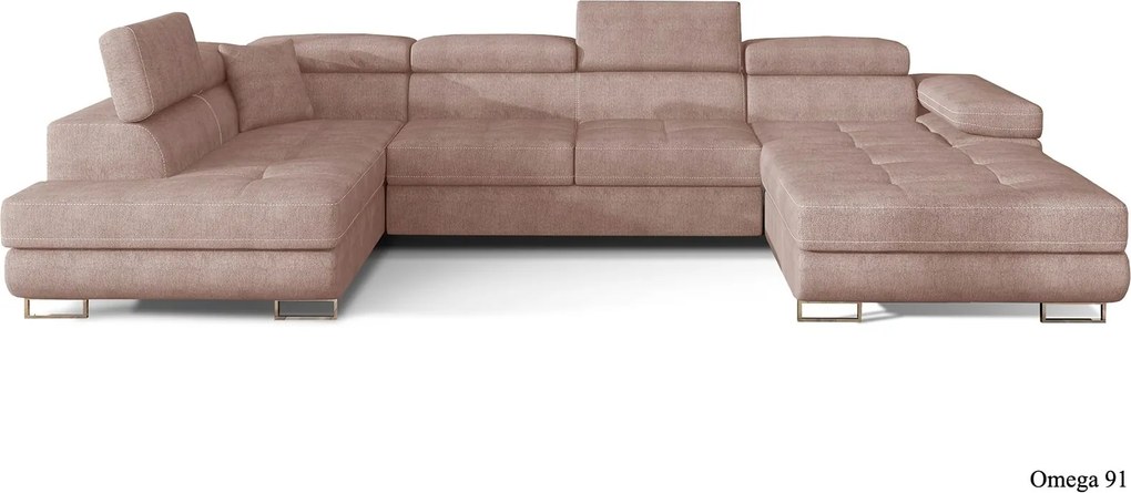 Colțar lemn masiv Formă U Extensibil Roger 345x202cm Personalizabil - Monolith 37 + Monolith 97, Stânga