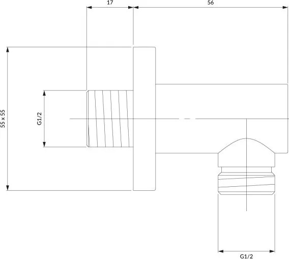 Omnires conexiune unghiulara alb S008WM