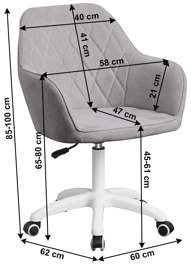 Scaun de birou Senta (gri). 1033937
