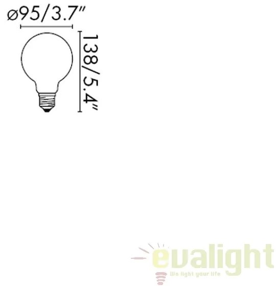 Bec LED decorativ Globe FILAMENT E27 4W 2700K 17415