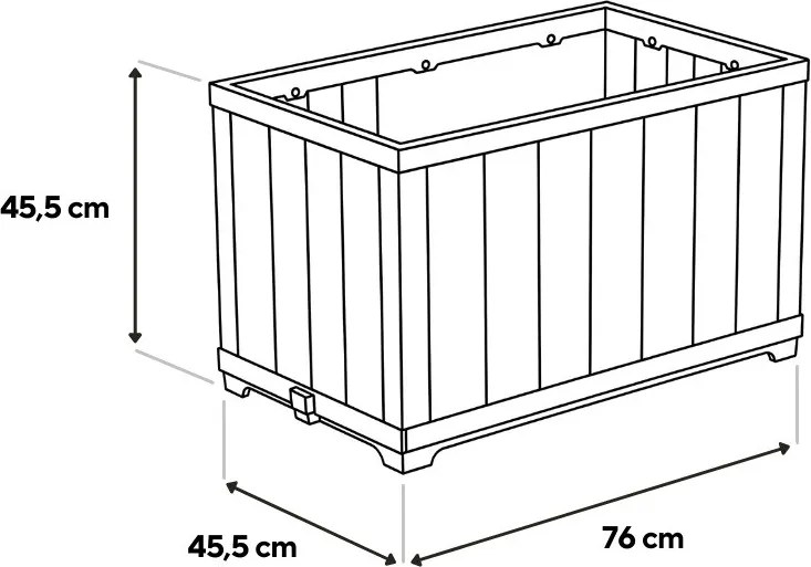 Deco cărămidă din plastic cutie de flori 81 l lemn de frasin