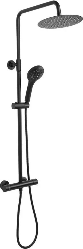 Coloana de dus cu termostat Rea Vincent palarie 1 functie negru mat