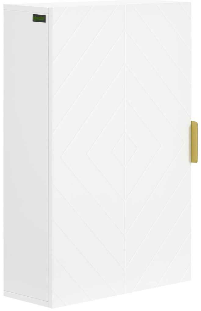 kleankin Dulap pentru Baie Suspendat cu Rafturi Ajustabile, 40x15x60 cm, Alb | Aosom Romania