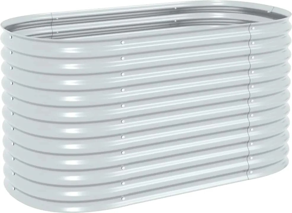 vidaXL Strat înălțat de grădină, argintiu 160x80x81cm oțel galvanizat