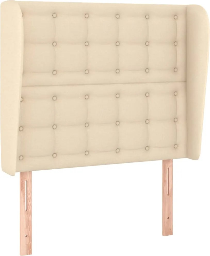 vidaXL Tăblie de pat cu aripioare, crem, 83x23x118/128 cm, textil