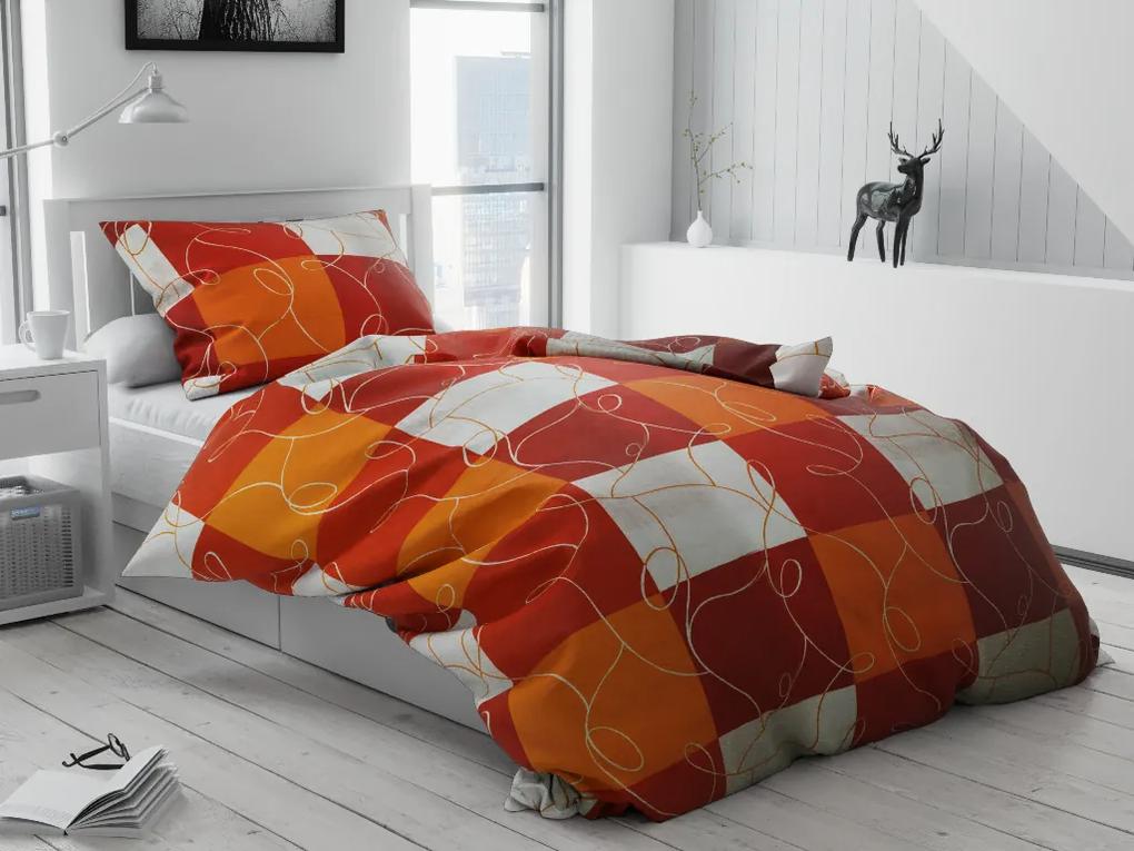 Písecké lůžkoviny Lenjerie de pat creponată Sah portocaliu Dimensiune lenjerie de pat: 70x90 cm, 140x200 cm