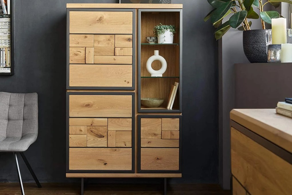 Bufet lemn masiv Prime Personalizabil, 166 × 42 × 100 cm - Tabac