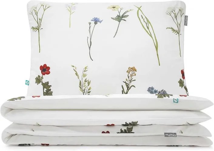 Lenjerie de pat multicolor din bumbac Wild Flowers Single Mumla (diverse dimensiuni)