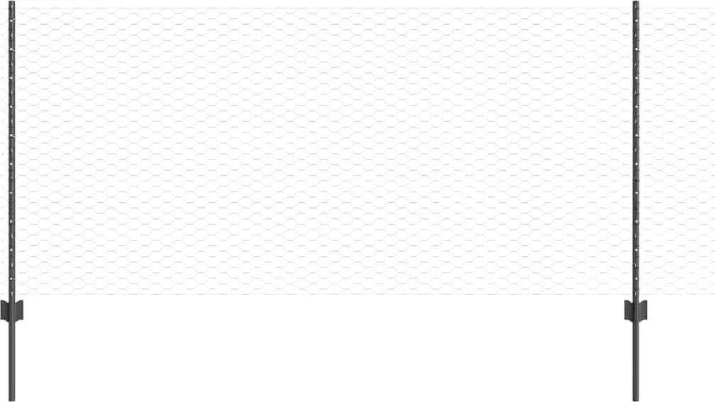 vidaXL Gard cu Stâlp Gri 1 x 100 m Oțel și PVC