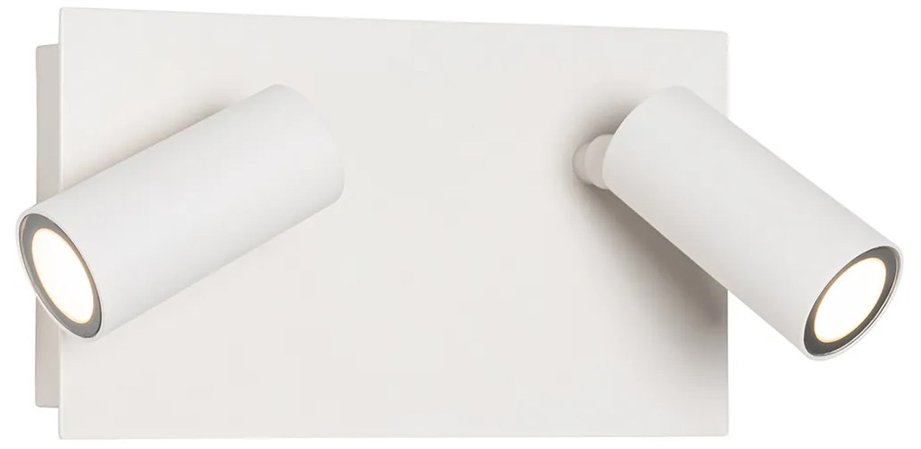 Lampă de perete modernă pentru exterior albă cu LED 2 lumini IP54 - Simon