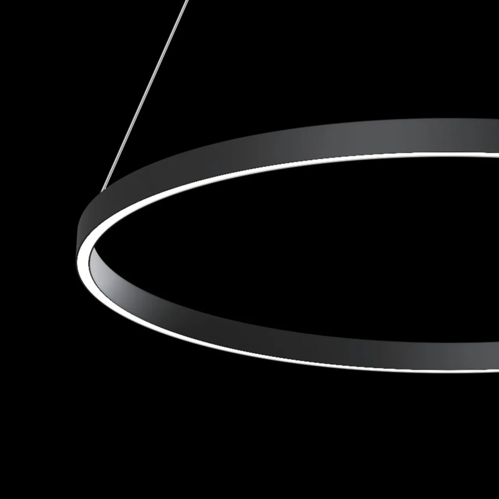 Lustra suspendata LED design tehnic, diametru:80cm, Rim negru MYMOD058PL-L42B4K