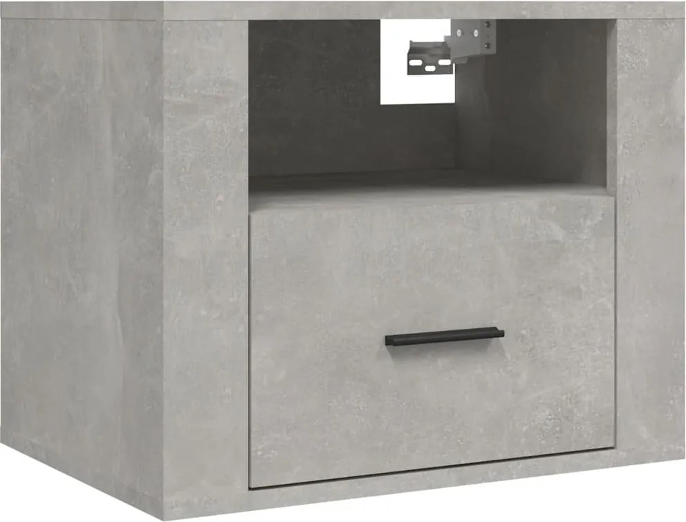 vidaXL Noptieră de perete, gri beton, 50x36x40 cm